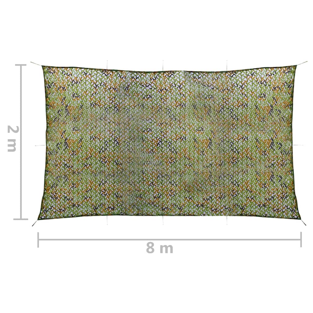 vidaXL Rete Mimetica con Custodia 2x8 m Verde
