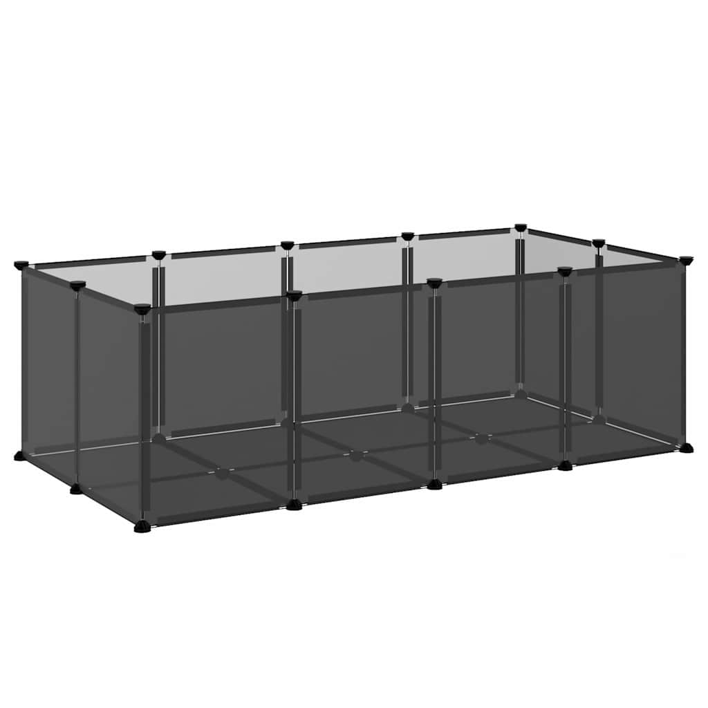 vidaXL Recinto per animali, piccolo, 144x74x46,5 cm, in polipropilene e acciaio, nero