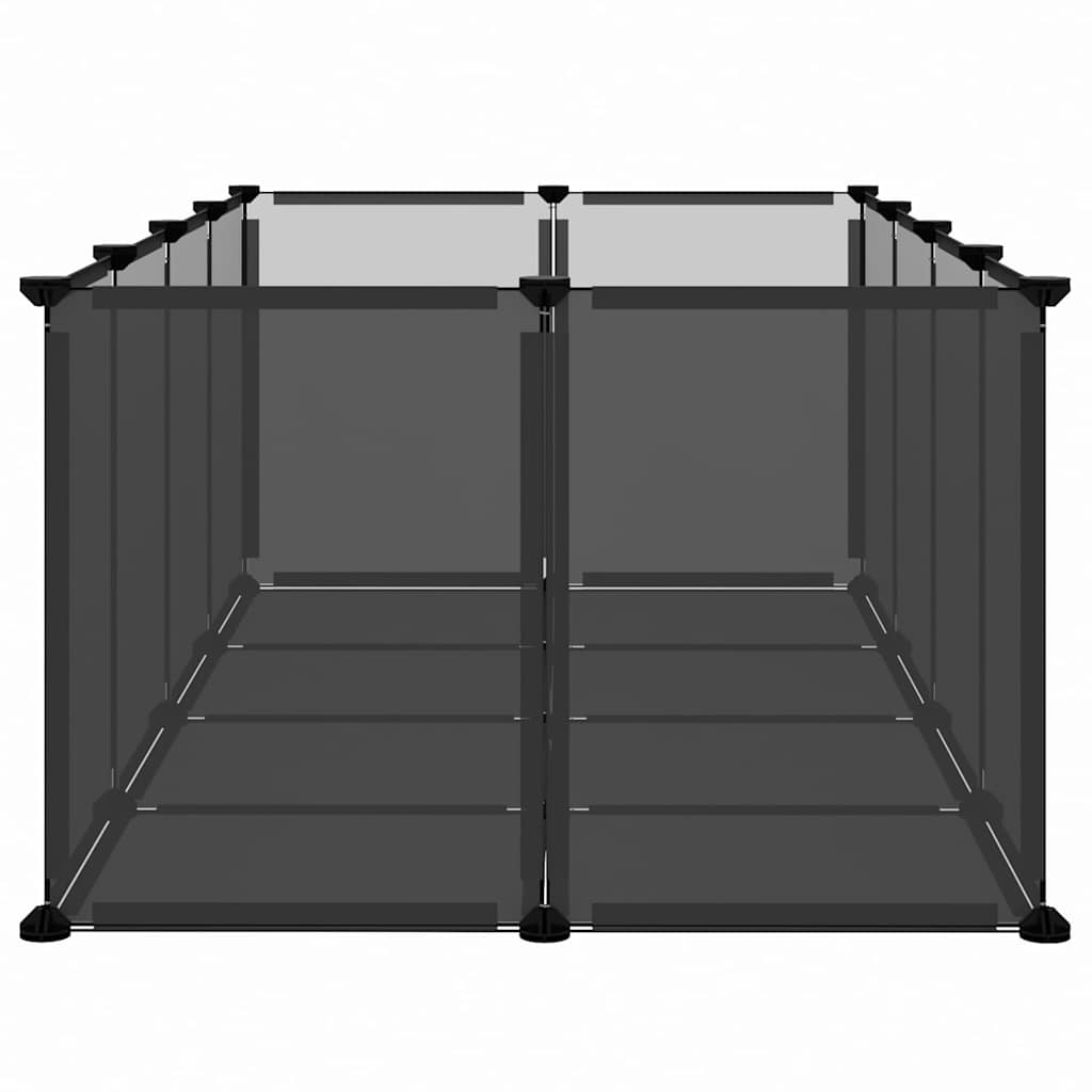 vidaXL Recinto per animali, piccolo, 144x74x46,5 cm, in polipropilene e acciaio, nero