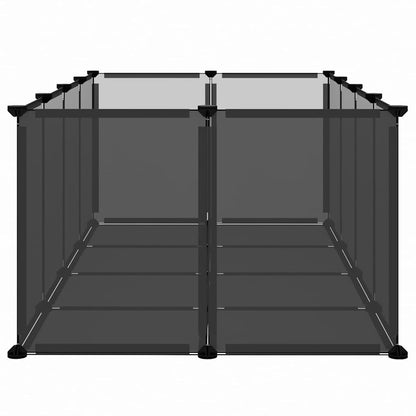 vidaXL Recinto per animali, piccolo, 144x74x46,5 cm, in polipropilene e acciaio, nero