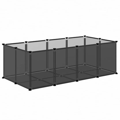 vidaXL Recinto per animali, piccolo, 144x74x46,5 cm, in polipropilene e acciaio, nero