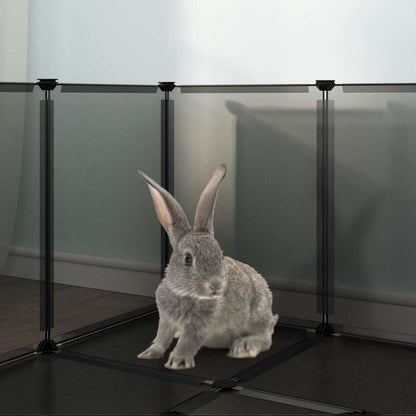 vidaXL Recinto per animali, piccolo, 144x74x46,5 cm, in polipropilene e acciaio, nero