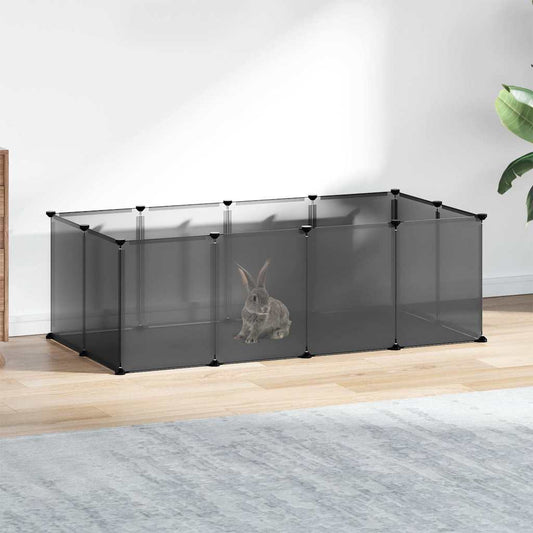 vidaXL Recinto per animali, piccolo, 144x74x46,5 cm, in polipropilene e acciaio, nero