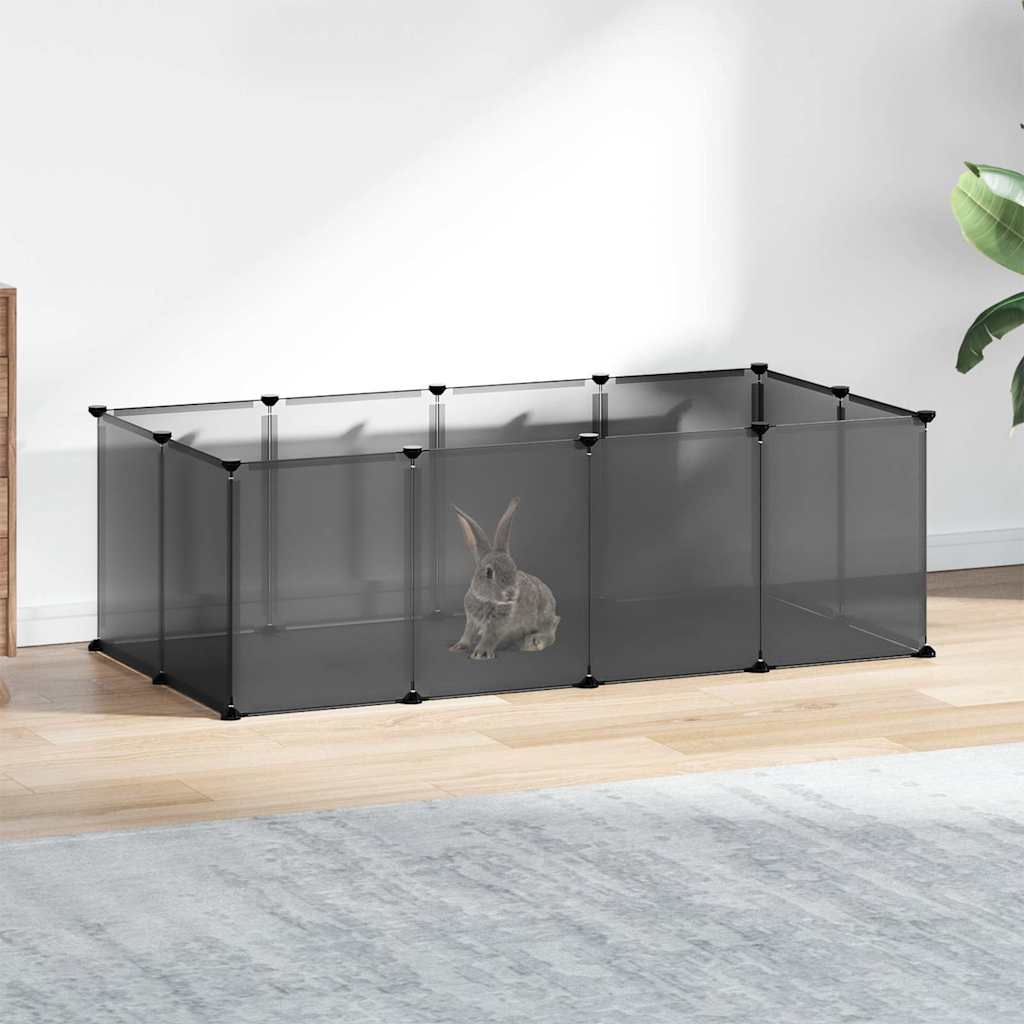 vidaXL Recinto per animali, piccolo, 144x74x46,5 cm, in polipropilene e acciaio, nero