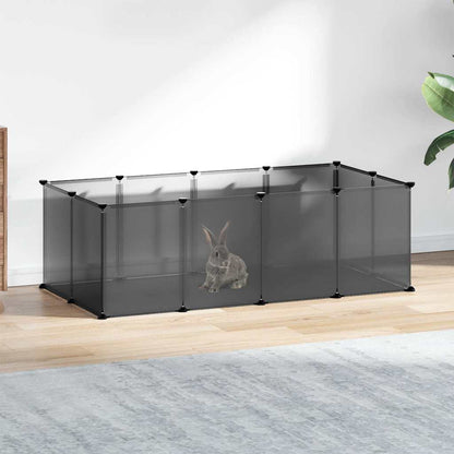 vidaXL Recinto per animali, piccolo, 144x74x46,5 cm, in polipropilene e acciaio, nero