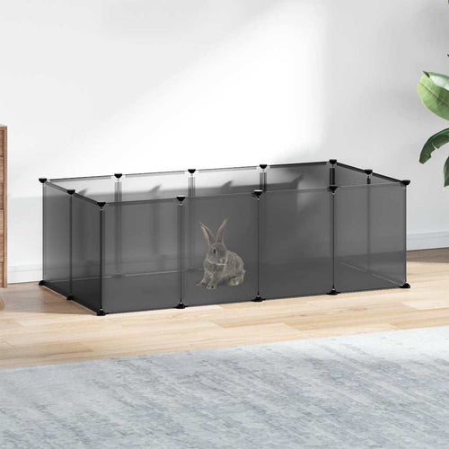 vidaXL Recinto per animali, piccolo, 144x74x46,5 cm, in polipropilene e acciaio, nero