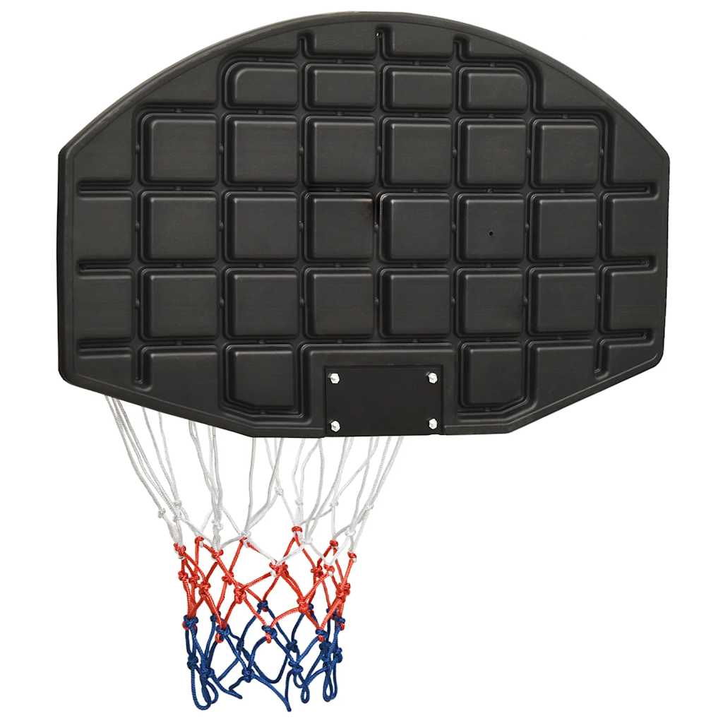 vidaXL Tabellone da Pallacanestro Nero 71x45x2 cm Polietilene