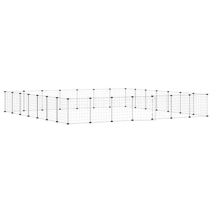 vidaXL Recinto per Animali con Porta 28 Pannelli 245x245x35 cm Acciaio Nero