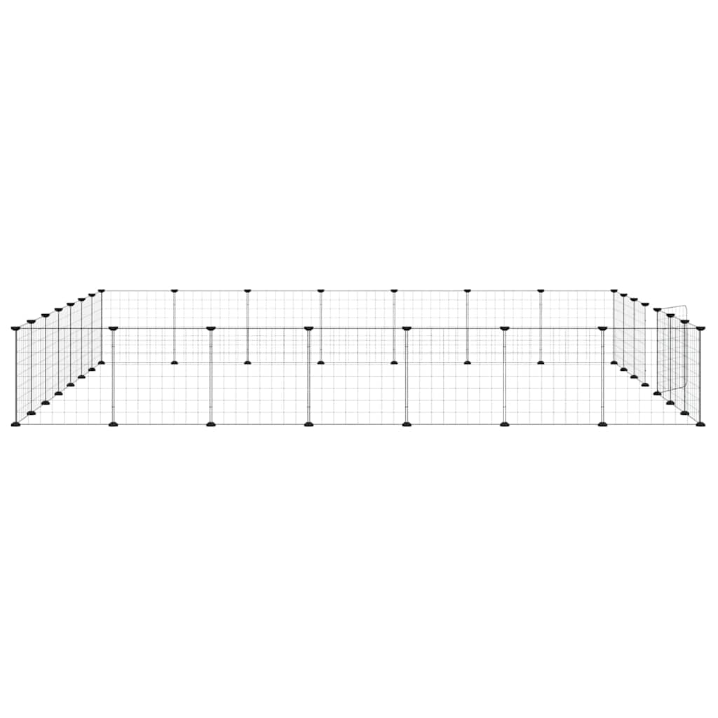 vidaXL Recinto per Animali con Porta 28 Pannelli 245x245x35 cm Acciaio Nero