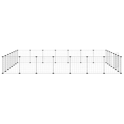 vidaXL Recinto per Animali con Porta 28 Pannelli 245x245x35 cm Acciaio Nero