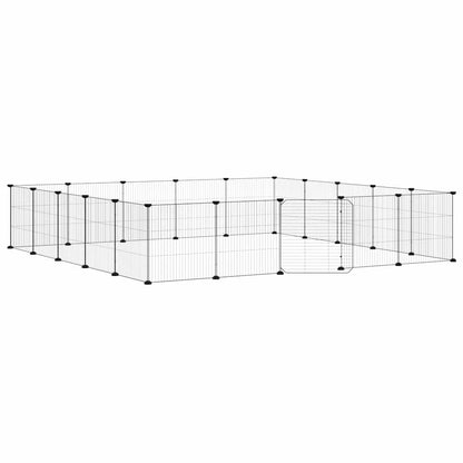 vidaXL Recinto per Animali con Porta 20 Pannelli 175x175x35 cm Acciaio Nero