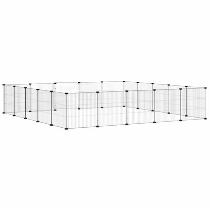 vidaXL Recinto per Animali con Porta 20 Pannelli 175x175x35 cm Acciaio Nero