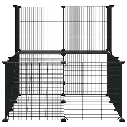 vidaXL Recinto per animali con porta, 20 pannelli, 105x70x70 cm, acciaio, nero