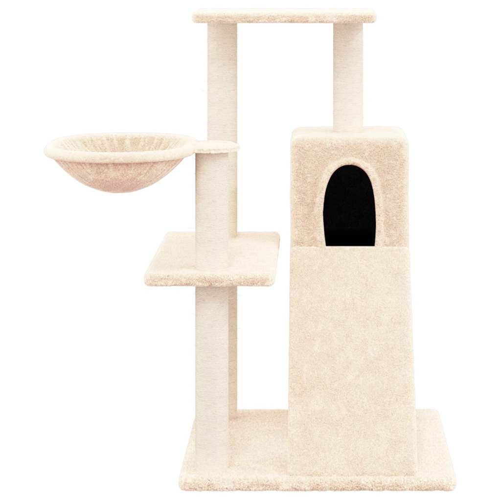 vidaXL Tiragraffi per gatti con pali in sisal, 82 cm, color crema