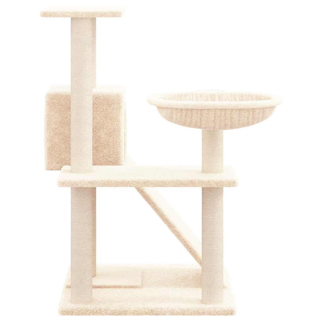 vidaXL Tiragraffi per gatti con pali in sisal, 82 cm, color crema