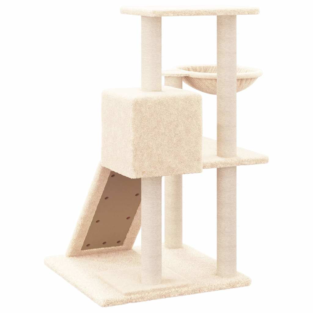 vidaXL Tiragraffi per gatti con pali in sisal, 82 cm, color crema