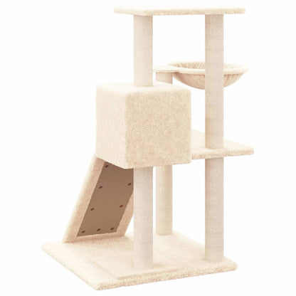 vidaXL Tiragraffi per gatti con pali in sisal, 82 cm, color crema