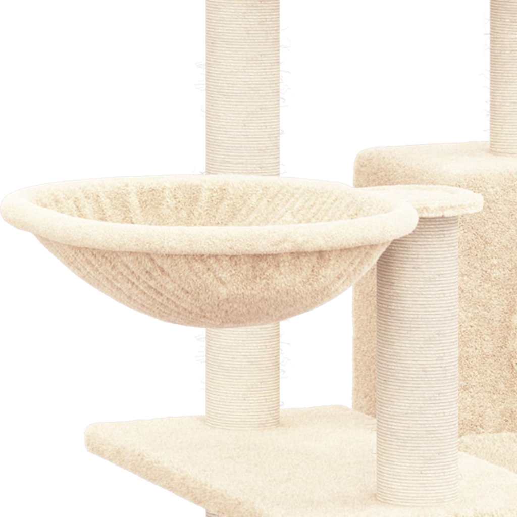 vidaXL Tiragraffi per gatti con pali in sisal, 82 cm, color crema