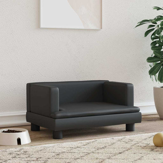 vidaXL Cuccia per cani, 60x40x30 cm, in similpelle, nera