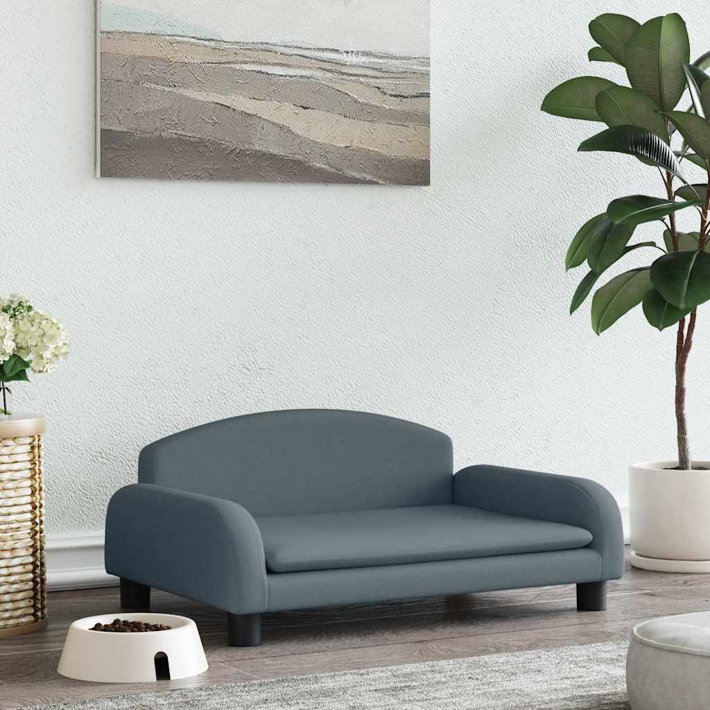 vidaXL Divanetto per cani, 70x45x30 cm, in tessuto, grigio scuro