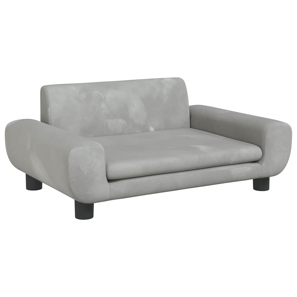 vidaXL Cuccia per cani, 70x45x33 cm, in velluto, grigio chiaro