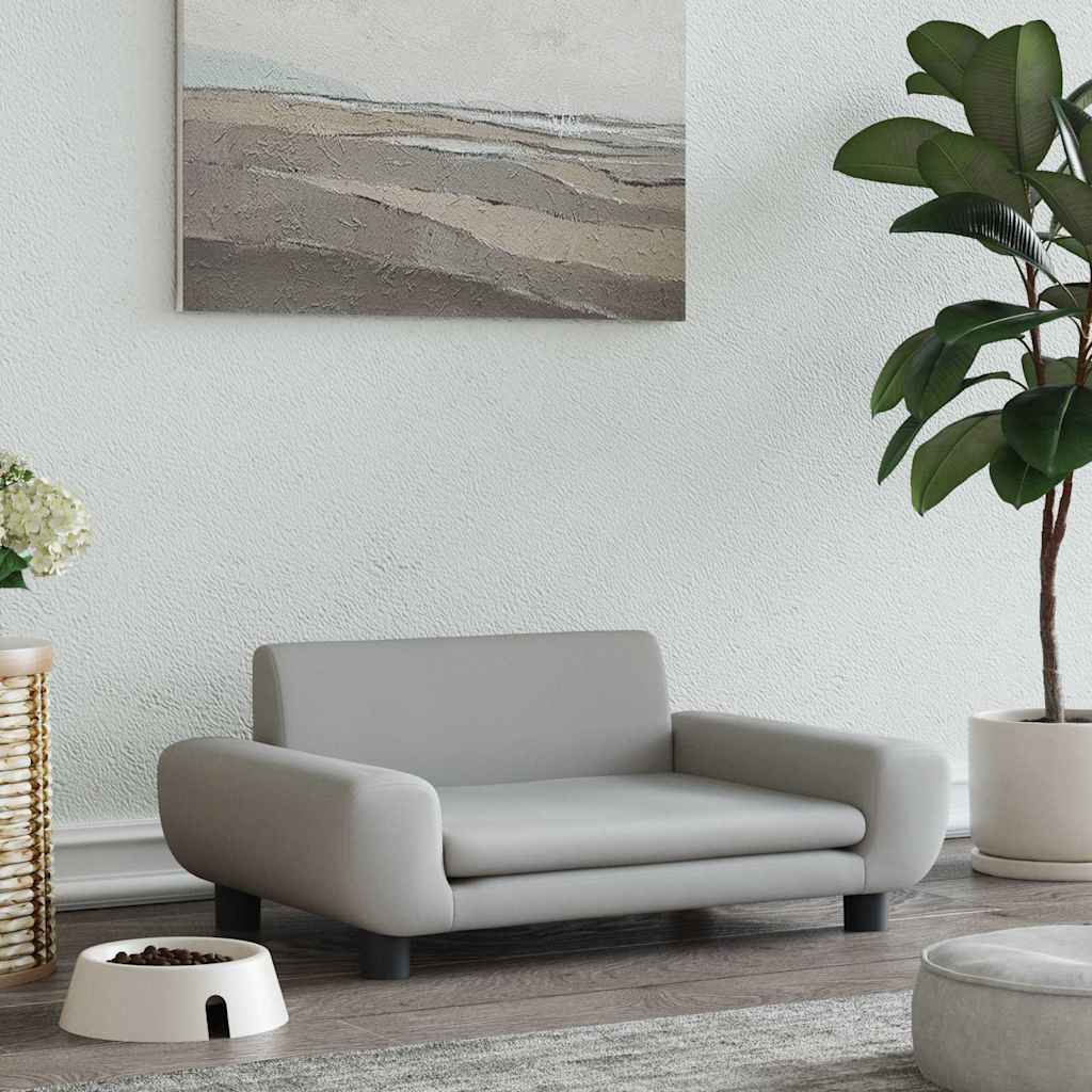 vidaXL Cuccia per cani, 70x45x33 cm, in velluto, grigio chiaro