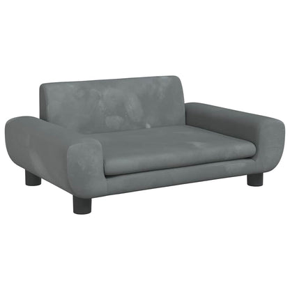 vidaXL Cuccia per cani, 70x45x33 cm, in velluto, grigio scuro