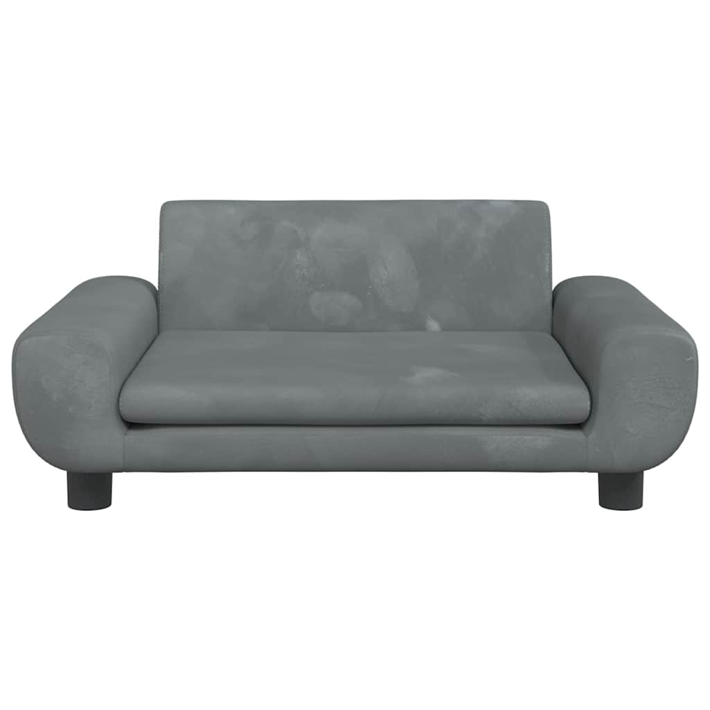 vidaXL Cuccia per cani, 70x45x33 cm, in velluto, grigio scuro
