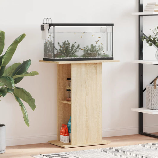 vidaXL Mobile per Acquario, in Legno Multistrato, Rovere Sonoma, 60,5x36x72,5 cm