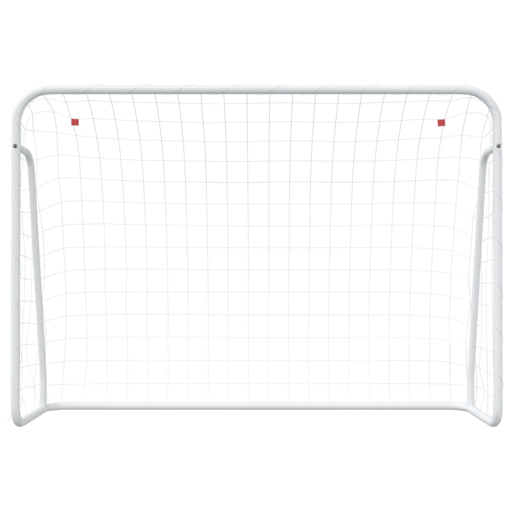 vidaXL Porta da Calcio con Rete Bianca 214x75x152cm Acciaio Poliestere