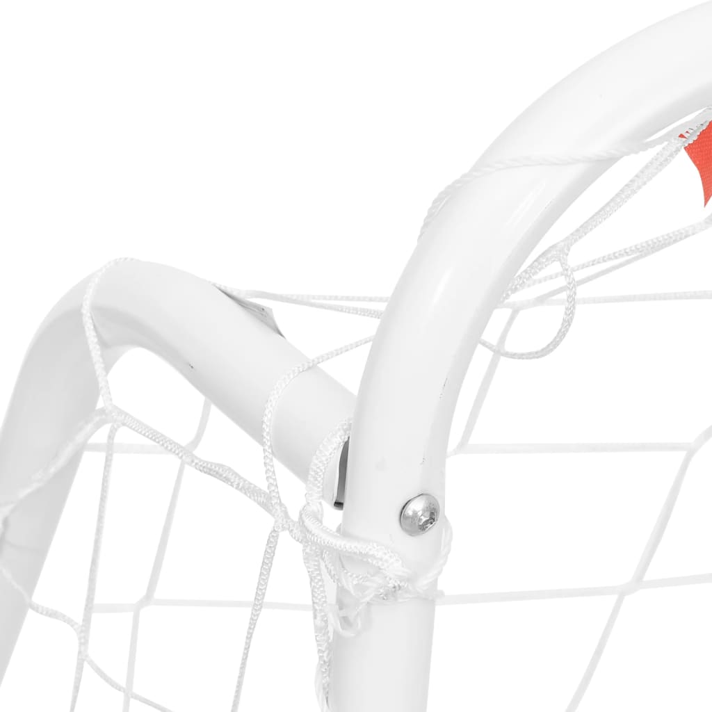 vidaXL Porta da Calcio con Rete Bianca 214x75x152cm Acciaio Poliestere