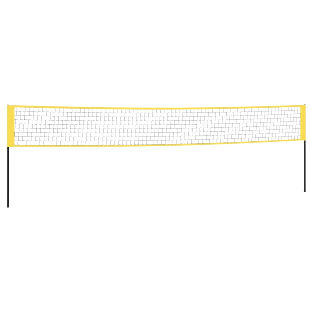 vidaXL Rete da Badminton Gialla e Nera 600x155 cm Tessuto PE