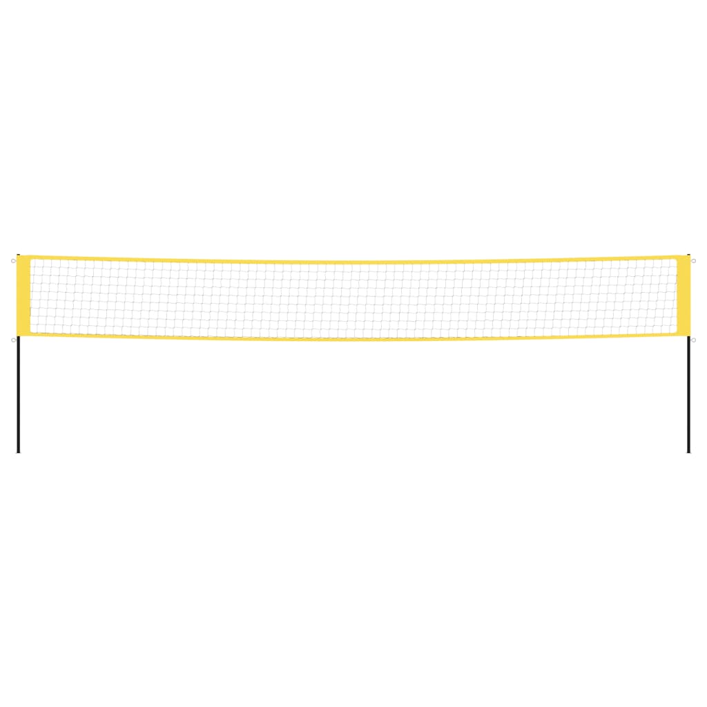 vidaXL Rete da Badminton Gialla e Nera 600x155 cm Tessuto PE