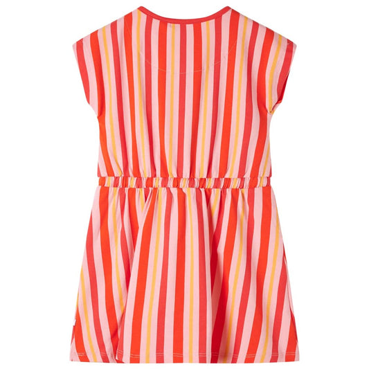 Abito per Bambine con Coulisse Rosa e Rosso 116