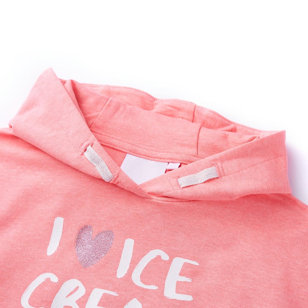 Felpa con Cappuccio da Bambina Rosa Brillante 104
