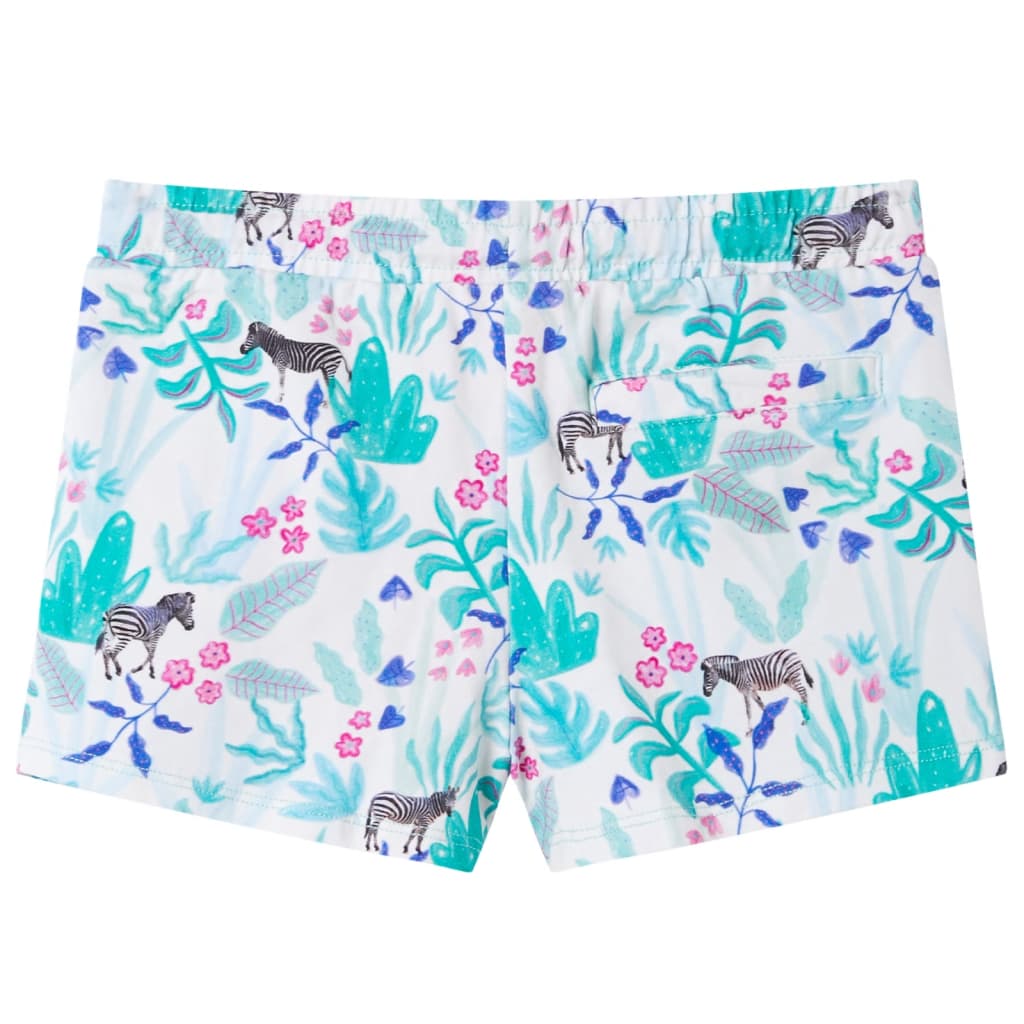 Pantaloncini per Bambini con Coulisse Ecru e Menta Scuro 128