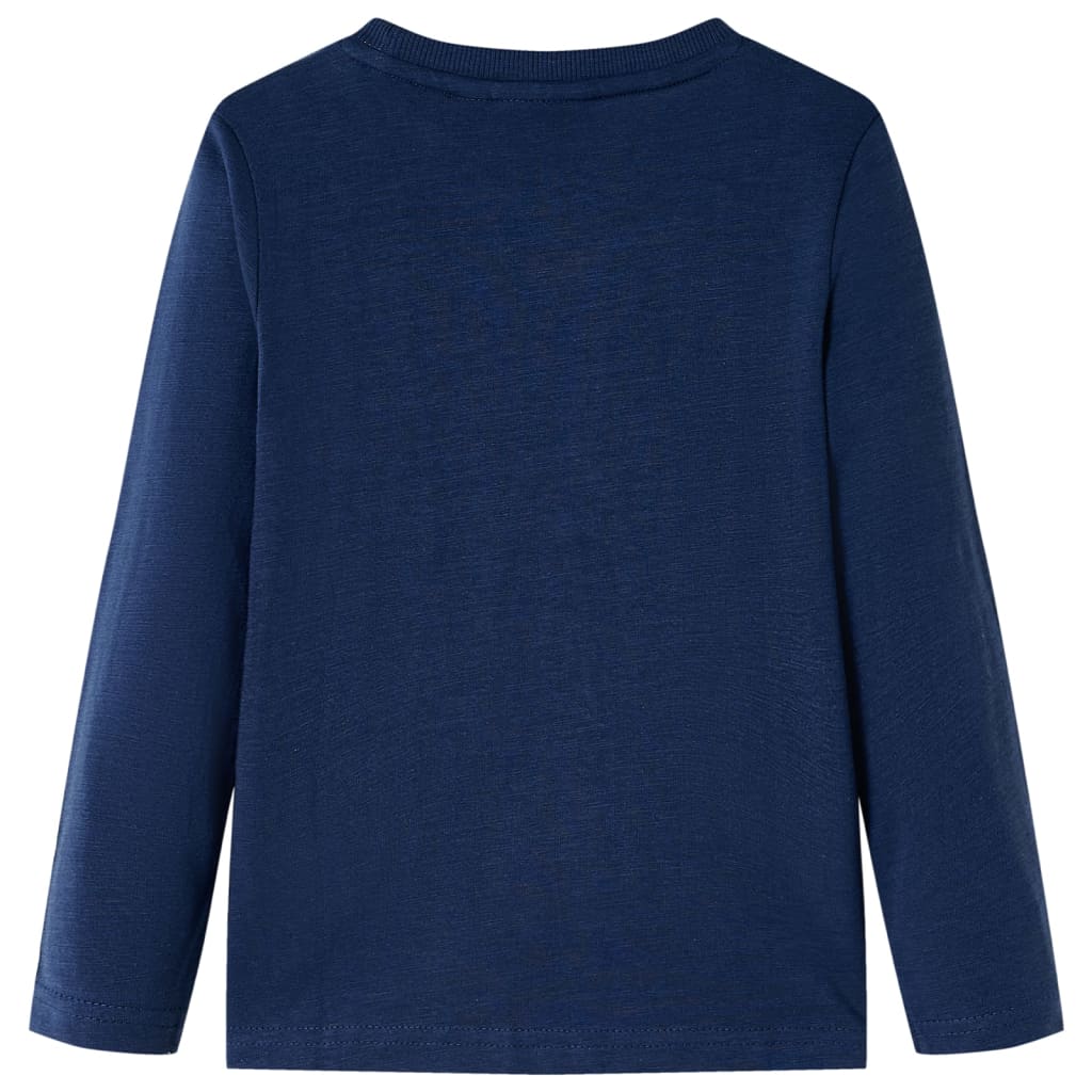 Maglietta Bambino Maniche Lunghe Blu Marino Mélange 116