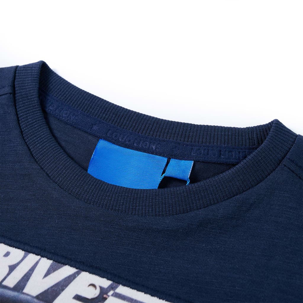 Maglietta Bambino Maniche Lunghe Blu Marino Mélange 116