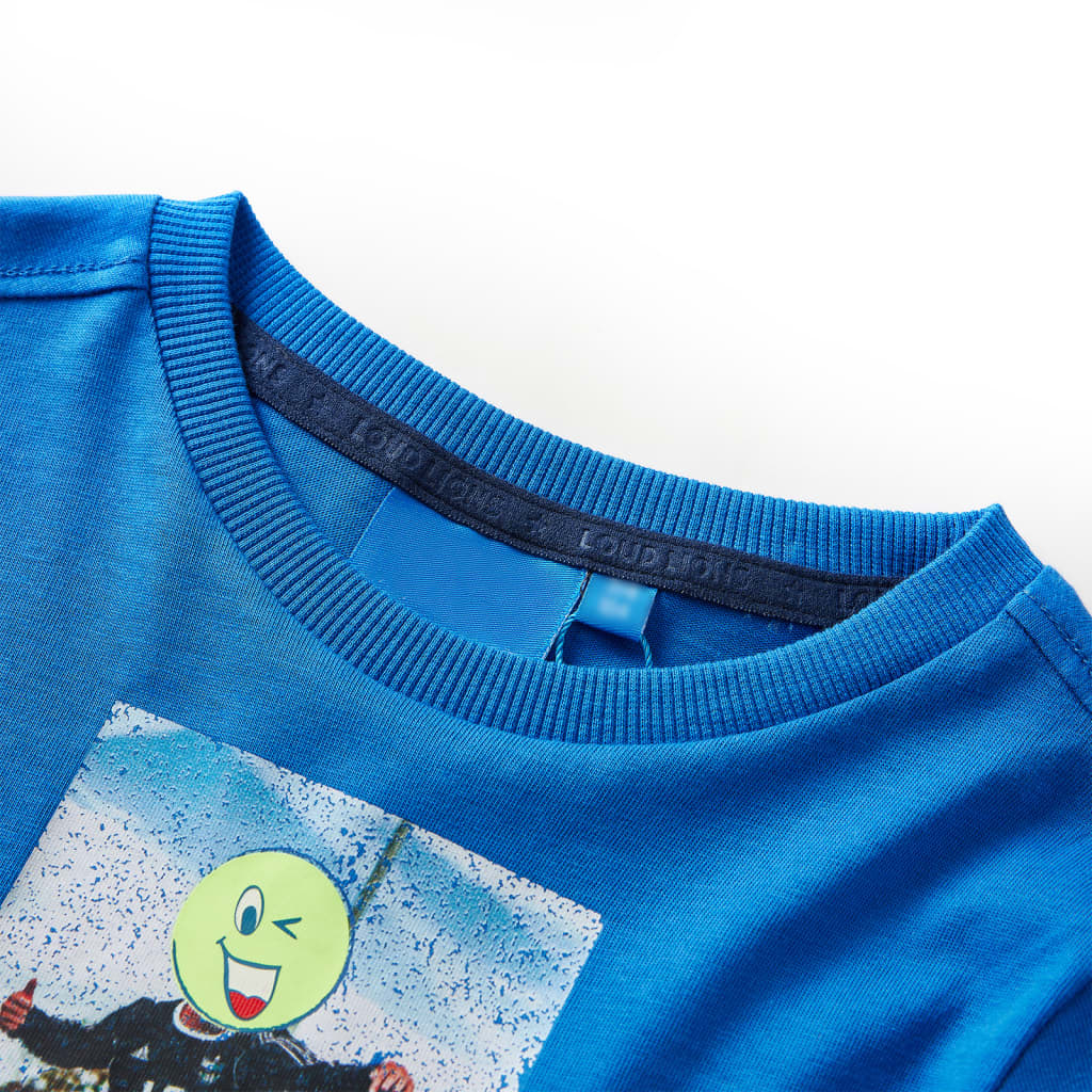 Maglietta da Bambino Maniche Lunghe Blu Cobalto 128