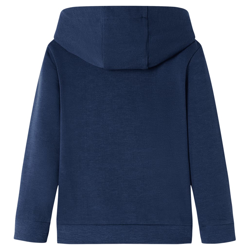 Felpa da Bambino con Cappuccio Blu Marino Mélange e Arancione 116