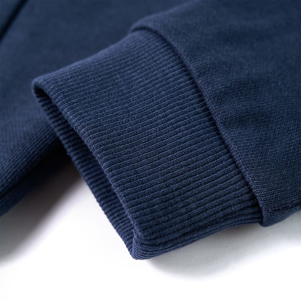 Felpa da Bambino con Cappuccio Blu Marino Mélange e Arancione 116