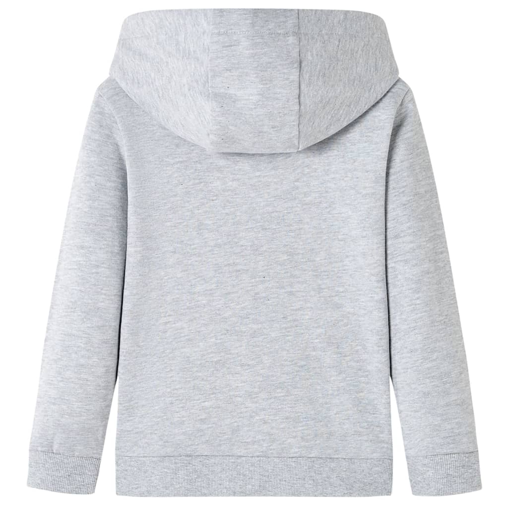 Felpa da Bambino con Cappuccio Grigio Mélange e Arancione 116