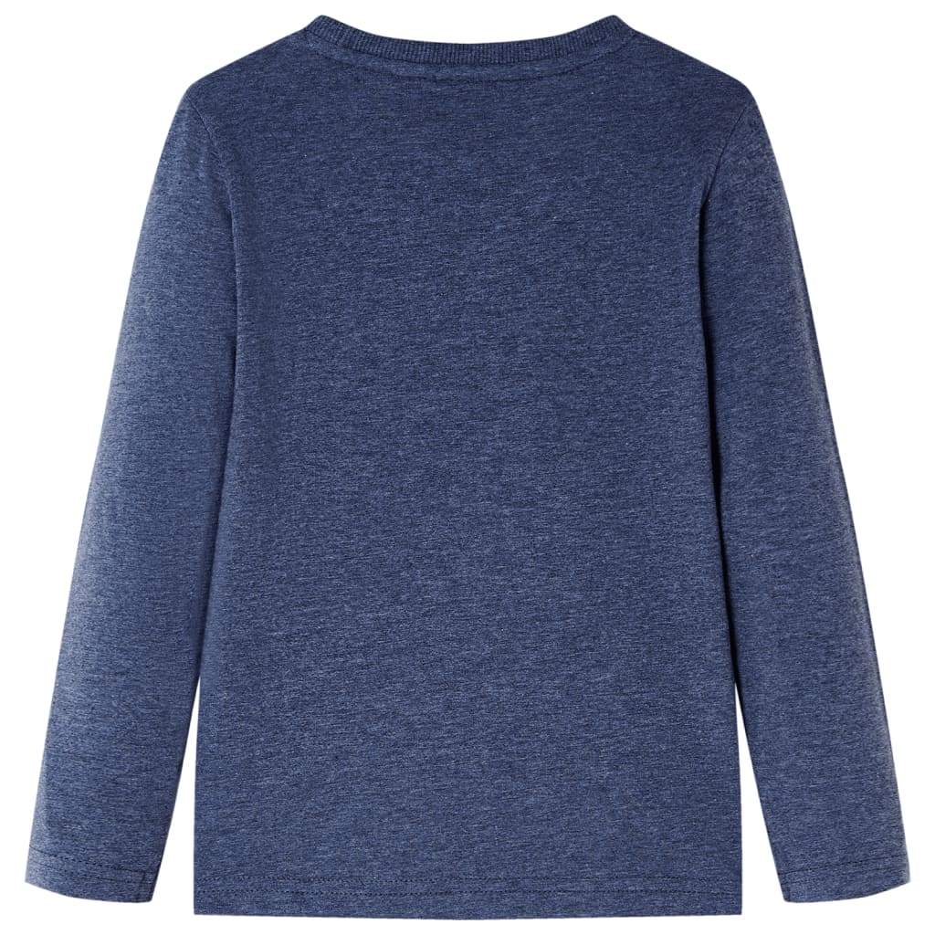 Maglietta da Bambino Maniche Lunghe Blu Scuro Mélange 128