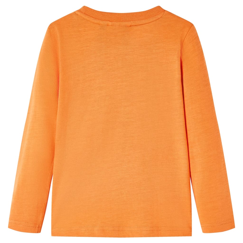 Maglietta da Bambino Maniche Lunghe Arancione Scuro 128