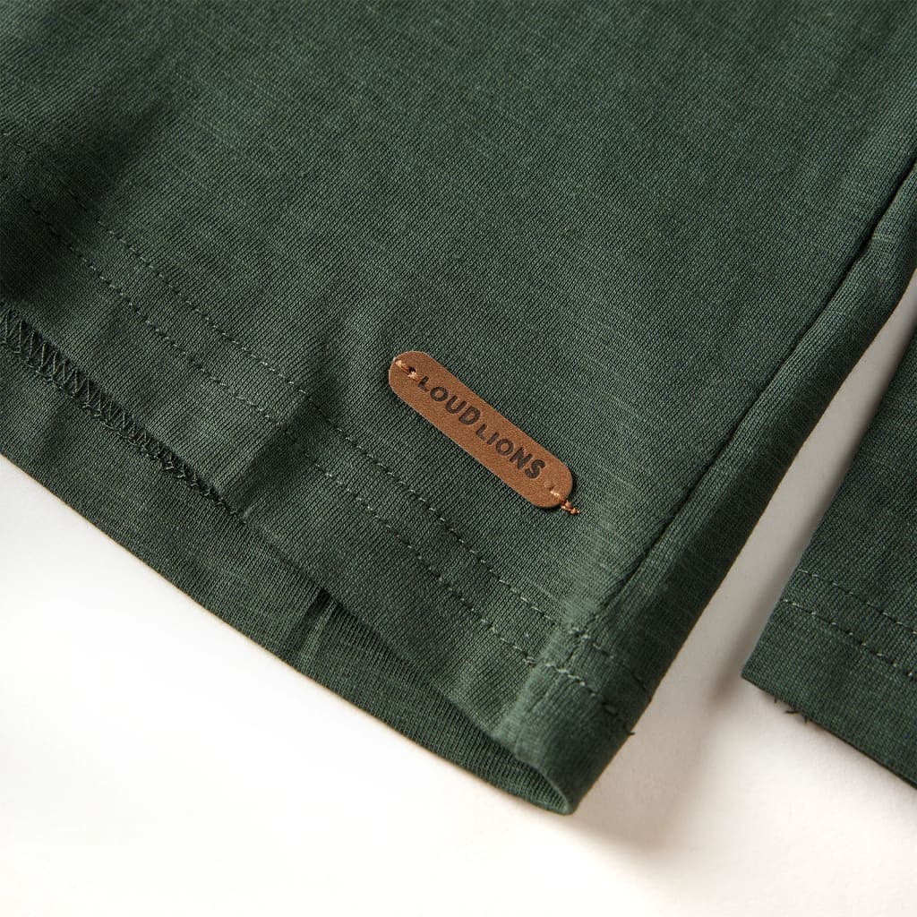 Maglietta da Bambino a Maniche Lunghe Verde Scuro 104
