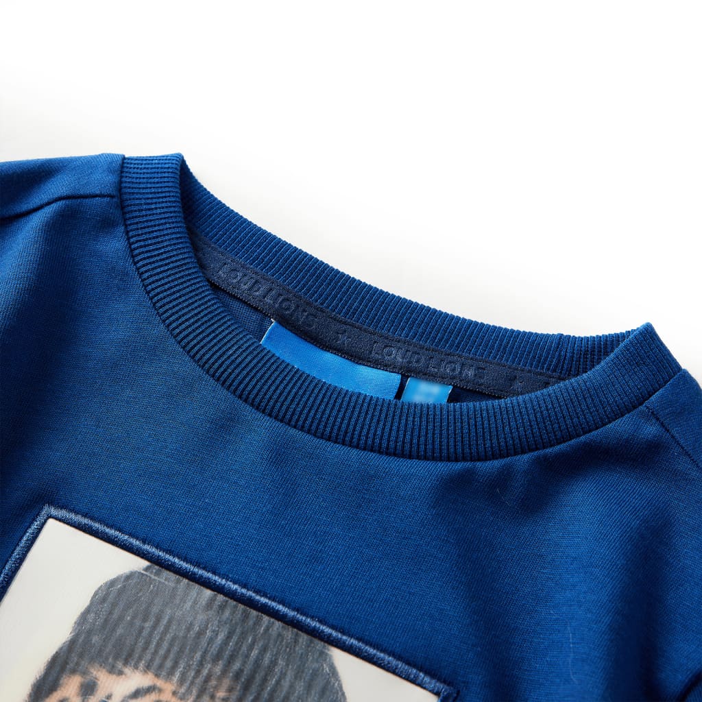 Maglietta da Bambino a Maniche Lunghe Blu Scuro 128