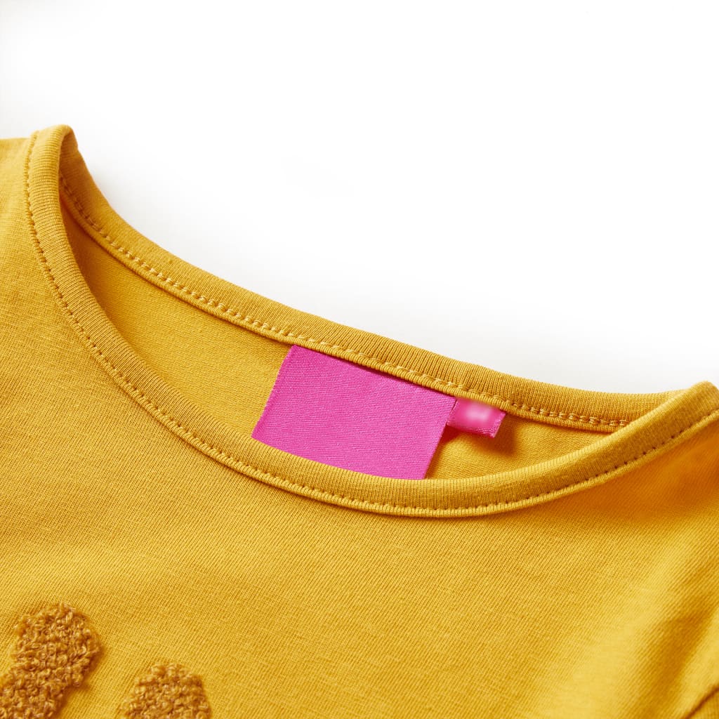 Maglietta per Bambini a Maniche Lunghe Ocra Scuro 128