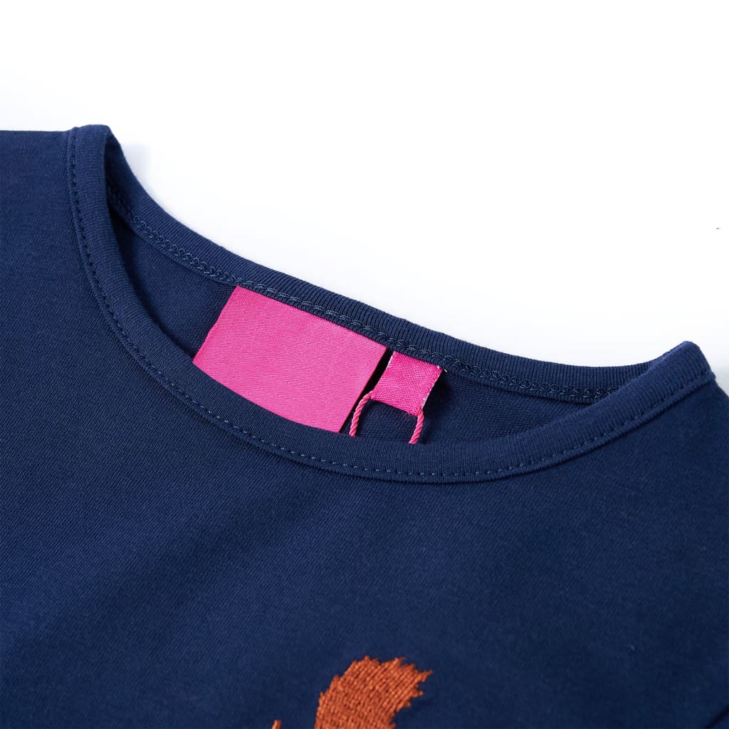 Maglietta da Bambina a Maniche Lunghe Blu Marino 104