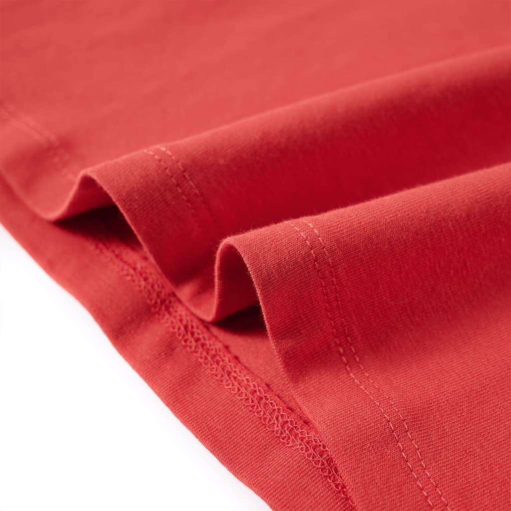 Maglietta da Bambina Maniche Lunghe Rosso Bruciato 128