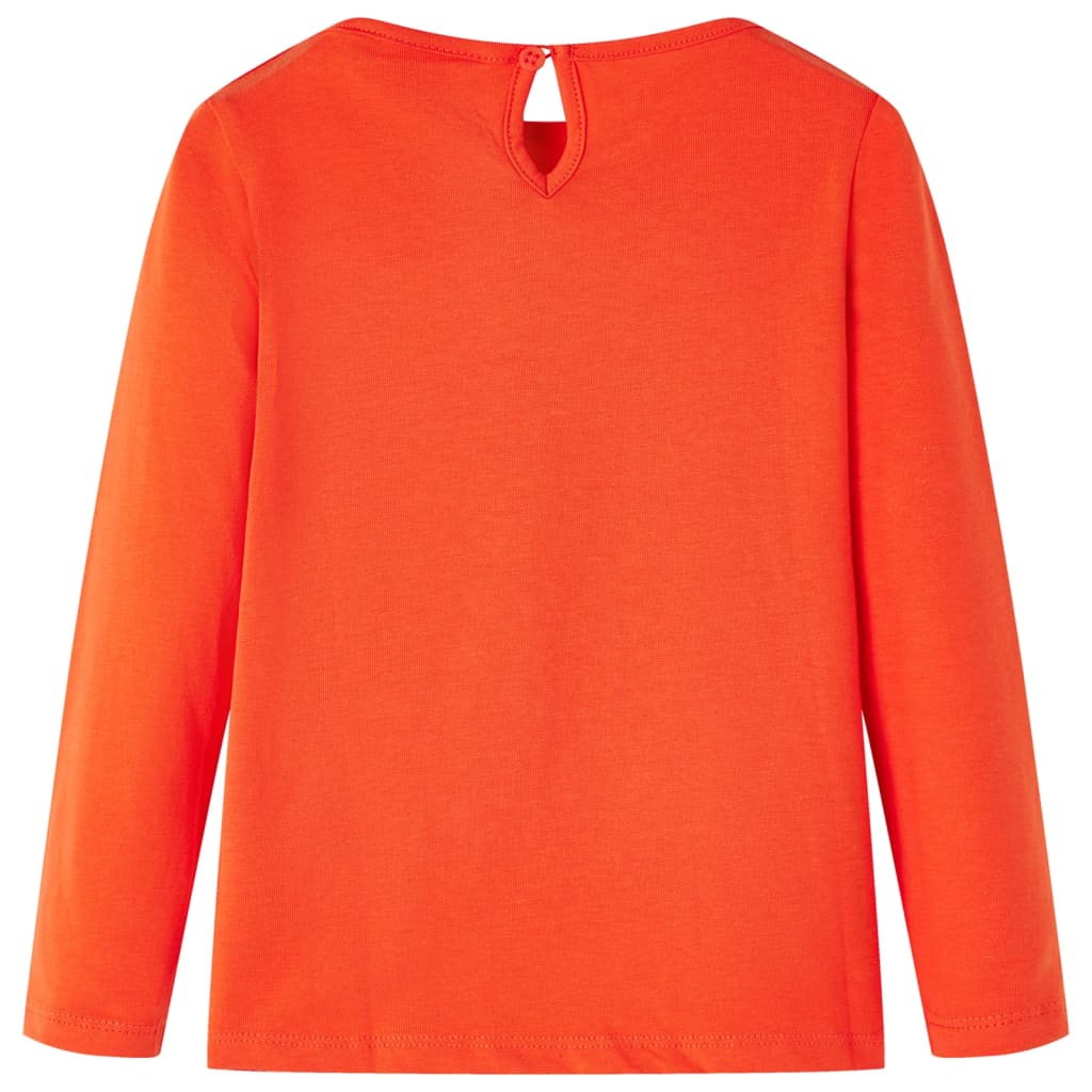 Maglietta da Bambina Maniche Lunghe Arancione Scuro 104